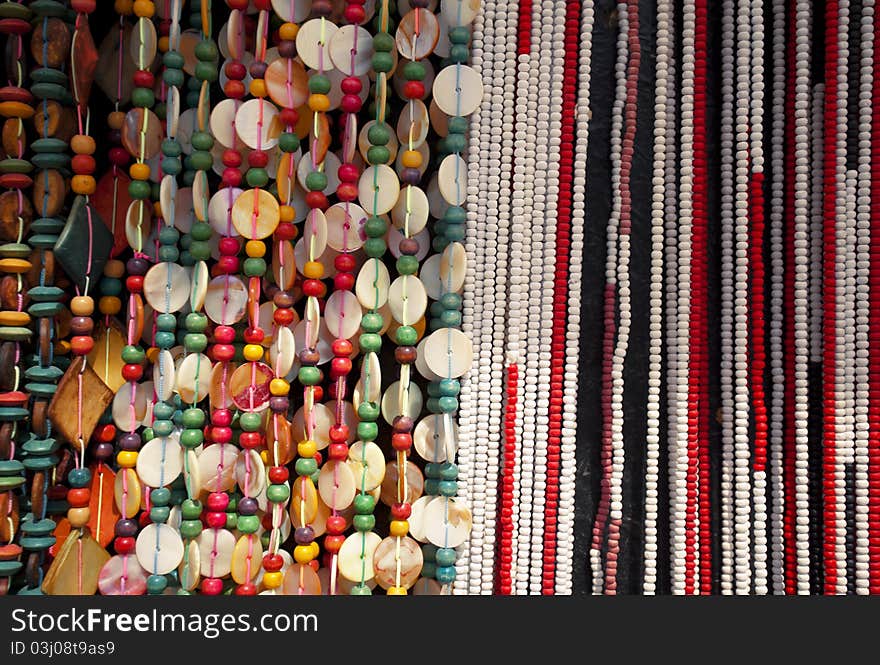 A set off beads in different colors