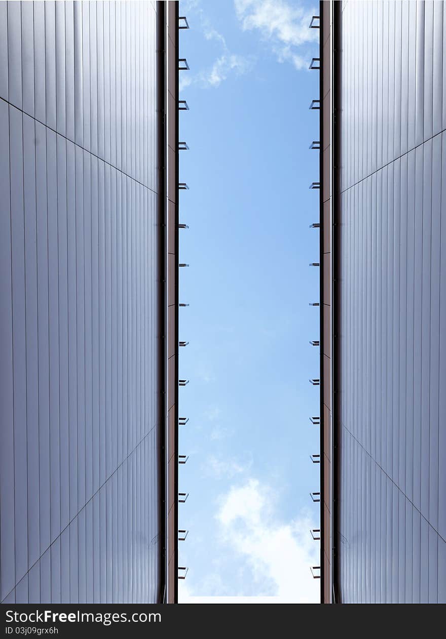 A building with stairs and sky. A building with stairs and sky