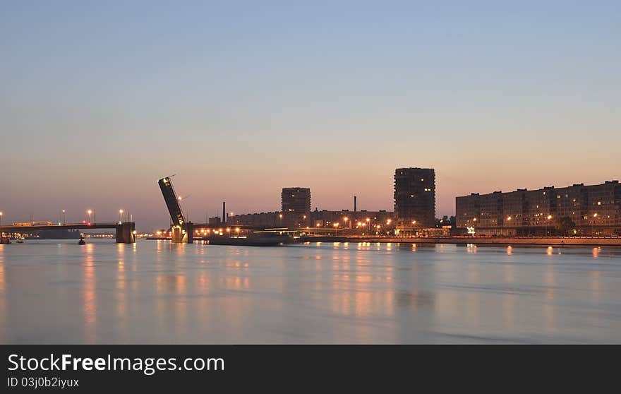 Early morning. View of the St.Petersburg.