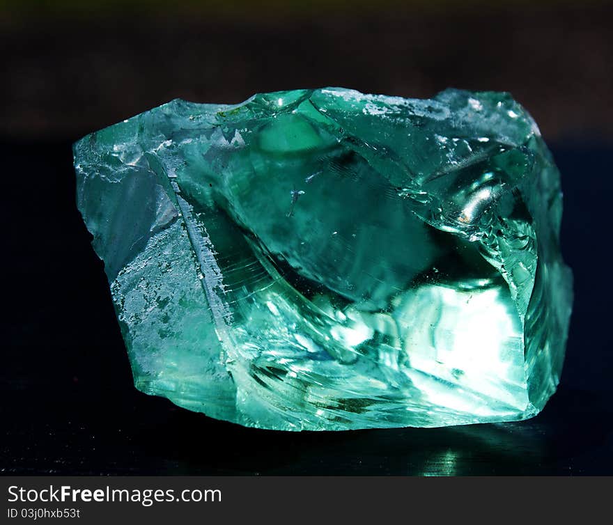 Aqua Slag Glass Lit From Behind