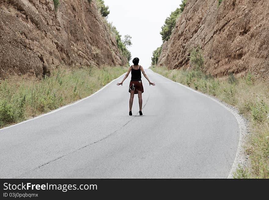 Woman on the road