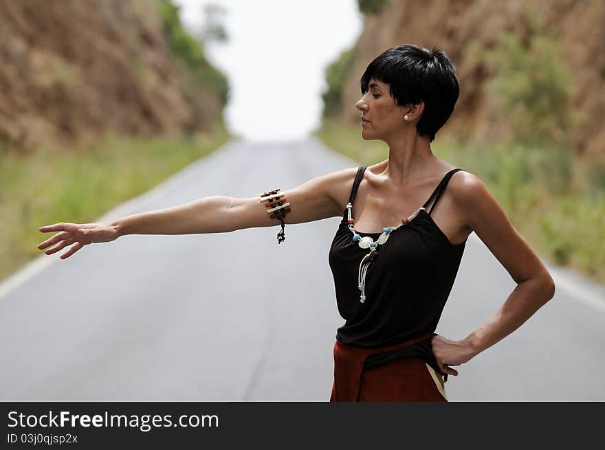 Woman on the road