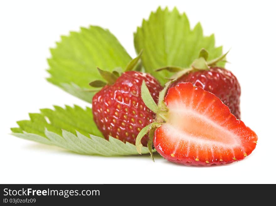 Beautiful Strawberries Isolated On White