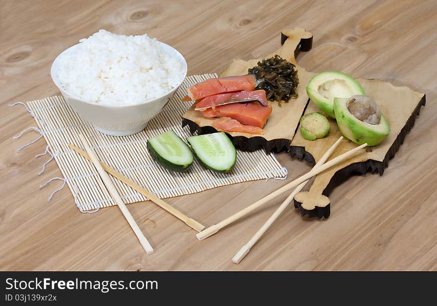 Products for sushi. Studio shoot