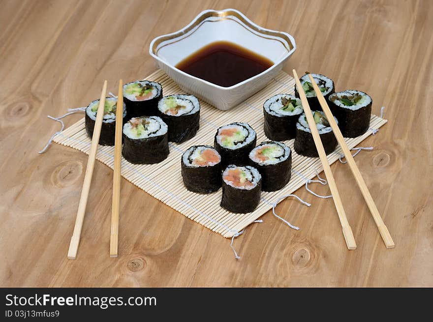 Sushi set. In the studio shoot