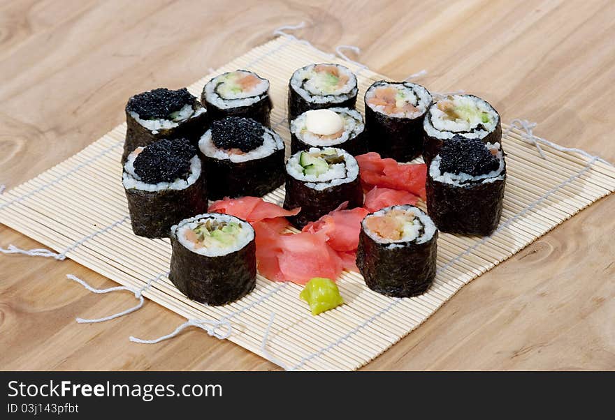 Sushi set. In the studio shoot