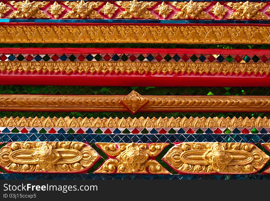 Thai sculpture handcraft of temple wall