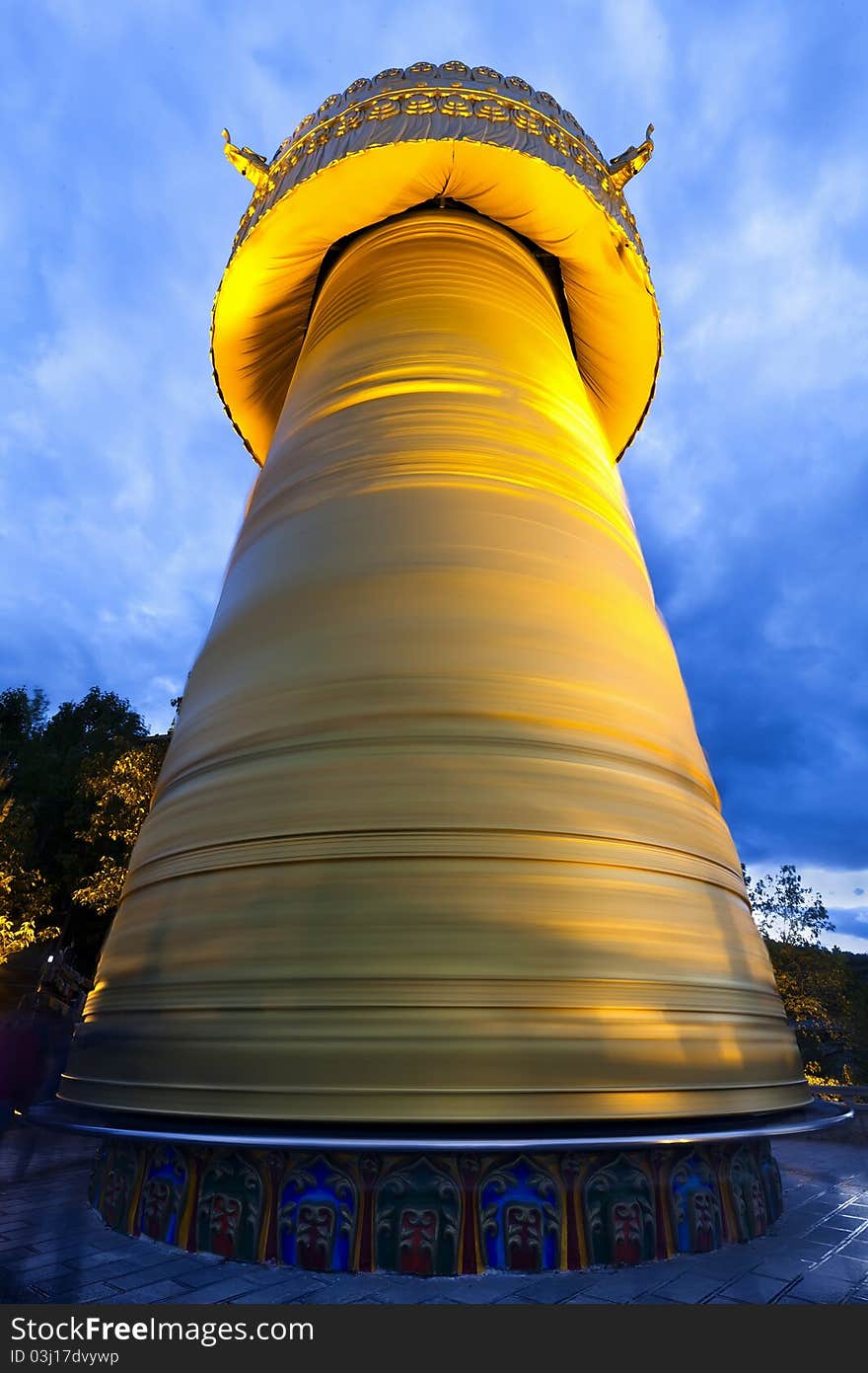 The biggest tibetan prayer wheel in the world, shangri-la, china