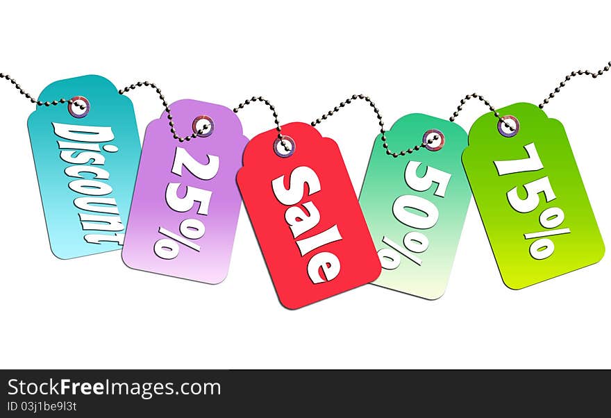 Colorful sale and discount tags. Colorful sale and discount tags