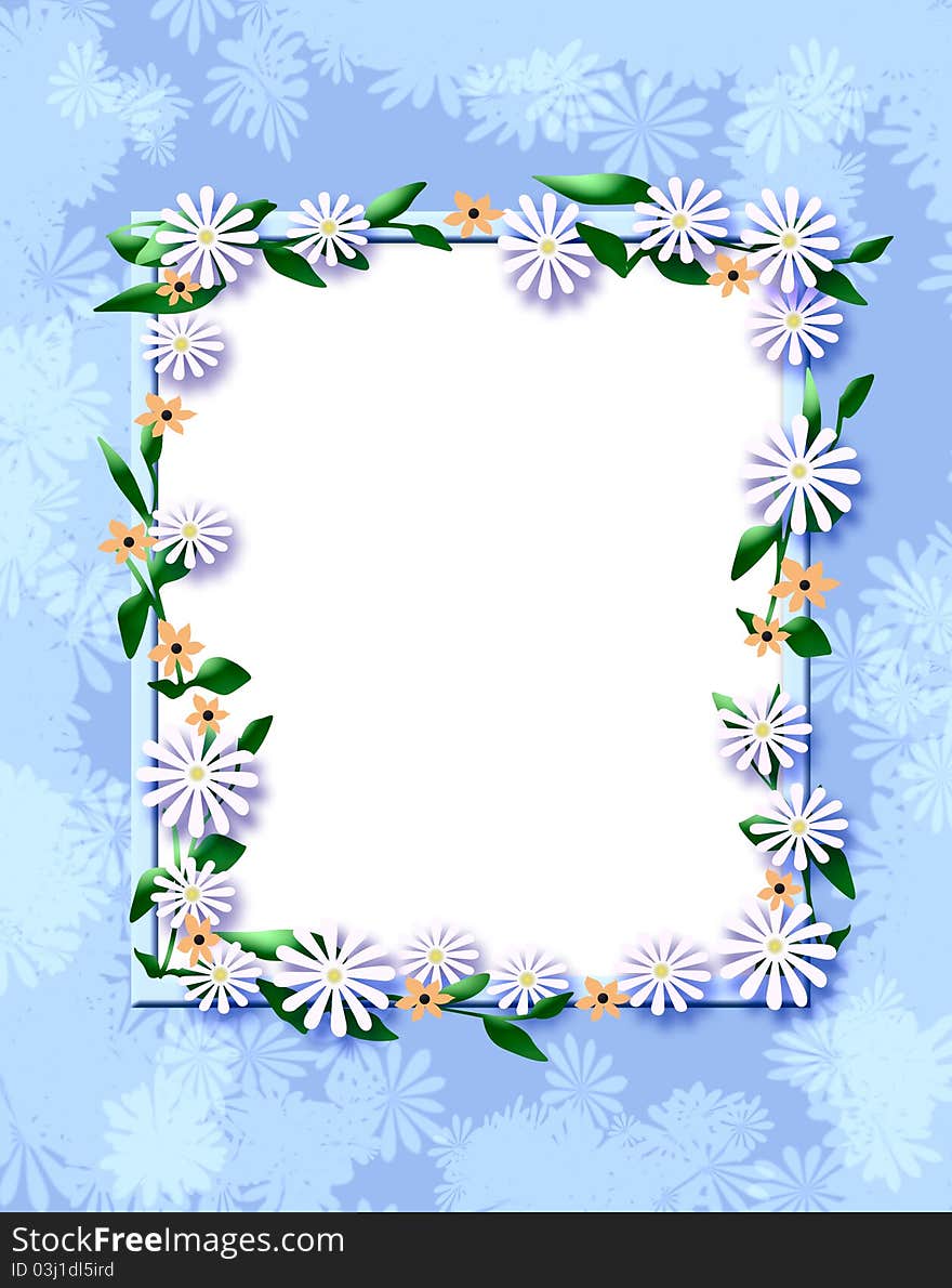 Daisy scrapbook frame