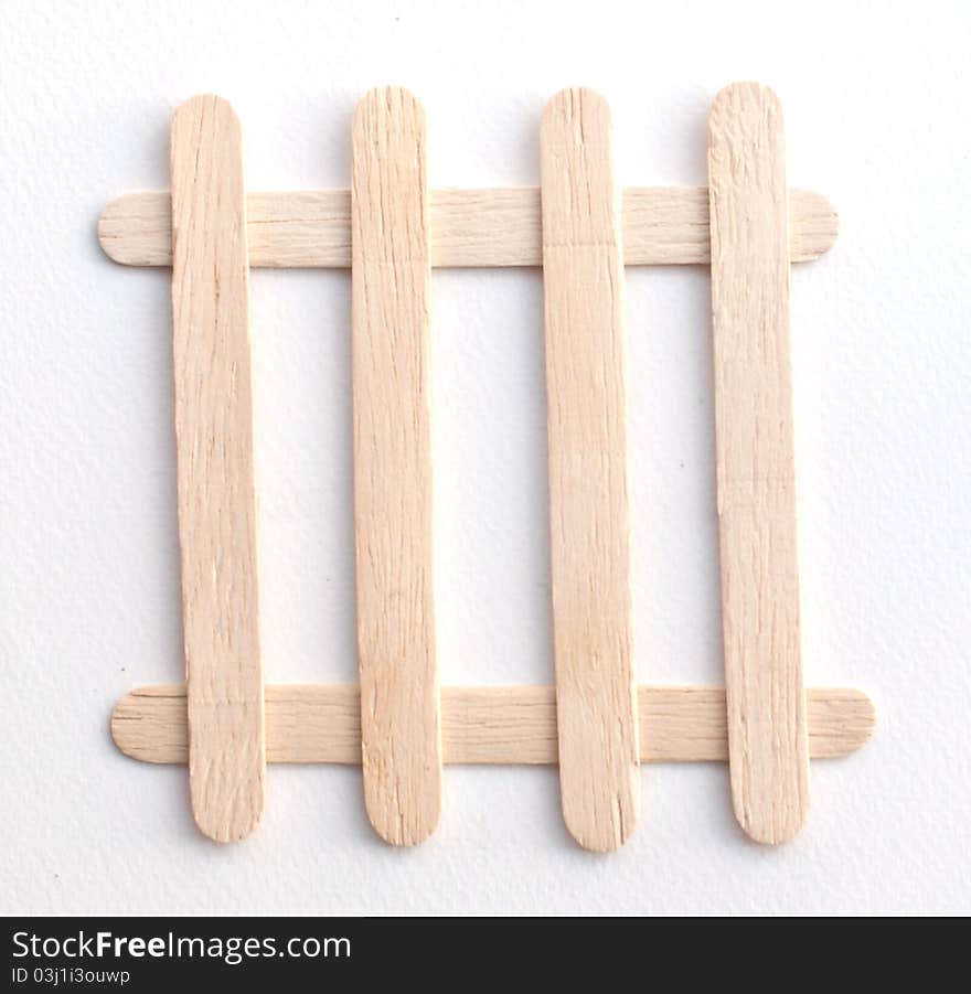 Wooden signs on white background