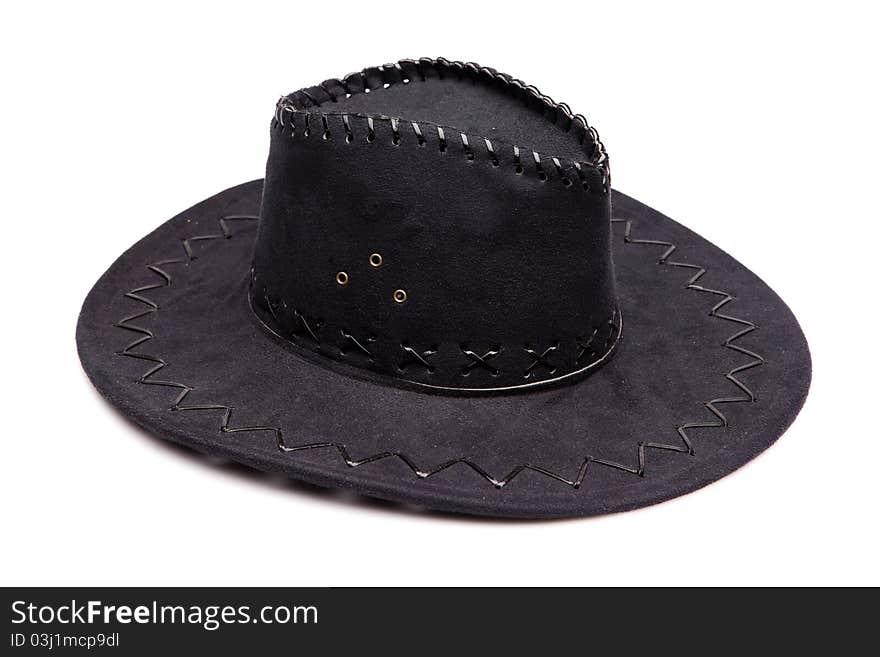 Black Leather Hat Isolated