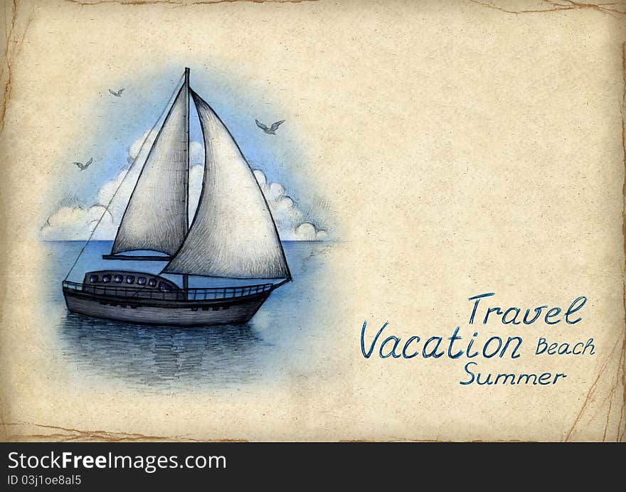 Illustration Of Sailing Boat