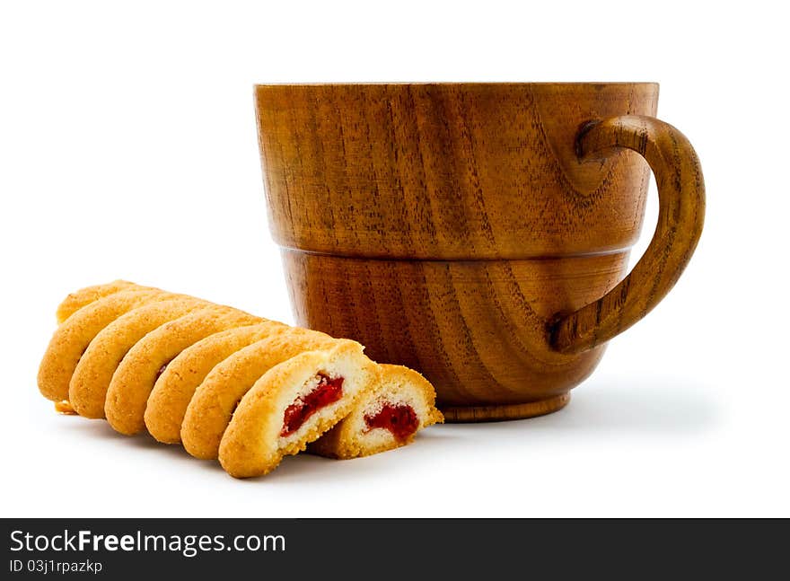 Cup from a tree on a white background. Cup from a tree on a white background