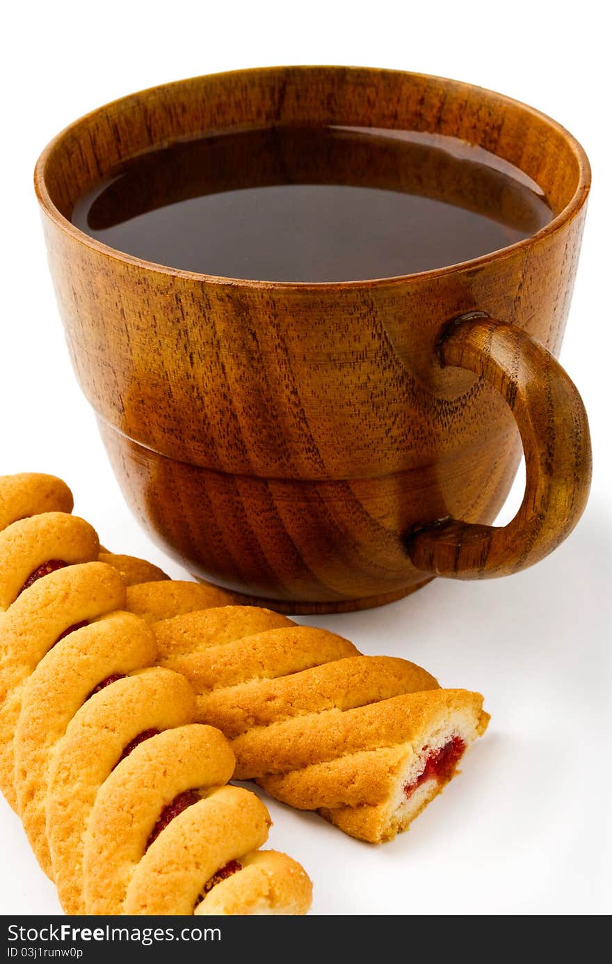 Cup from a tree on a white background. Cup from a tree on a white background