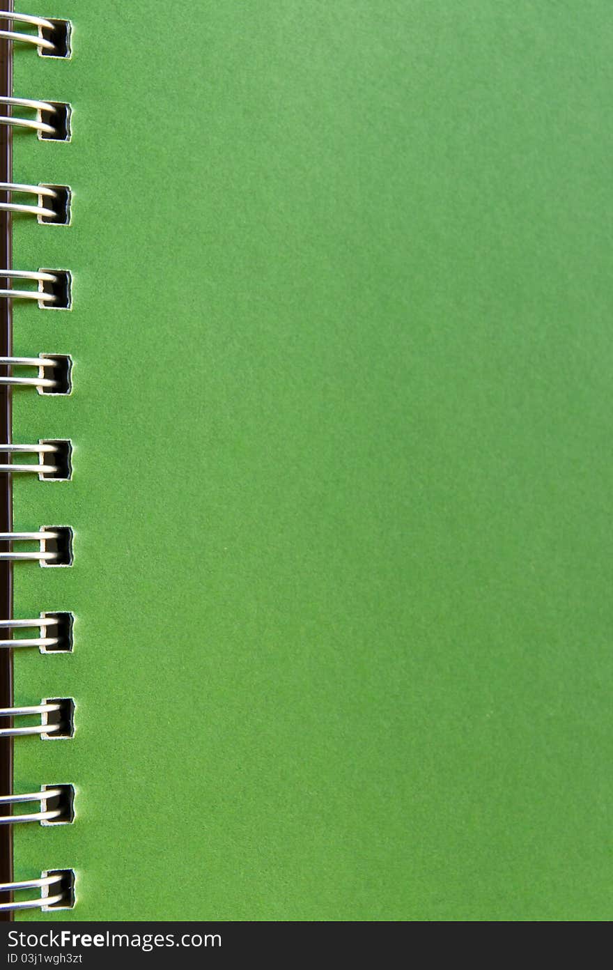 Green page of a recycle notebook.