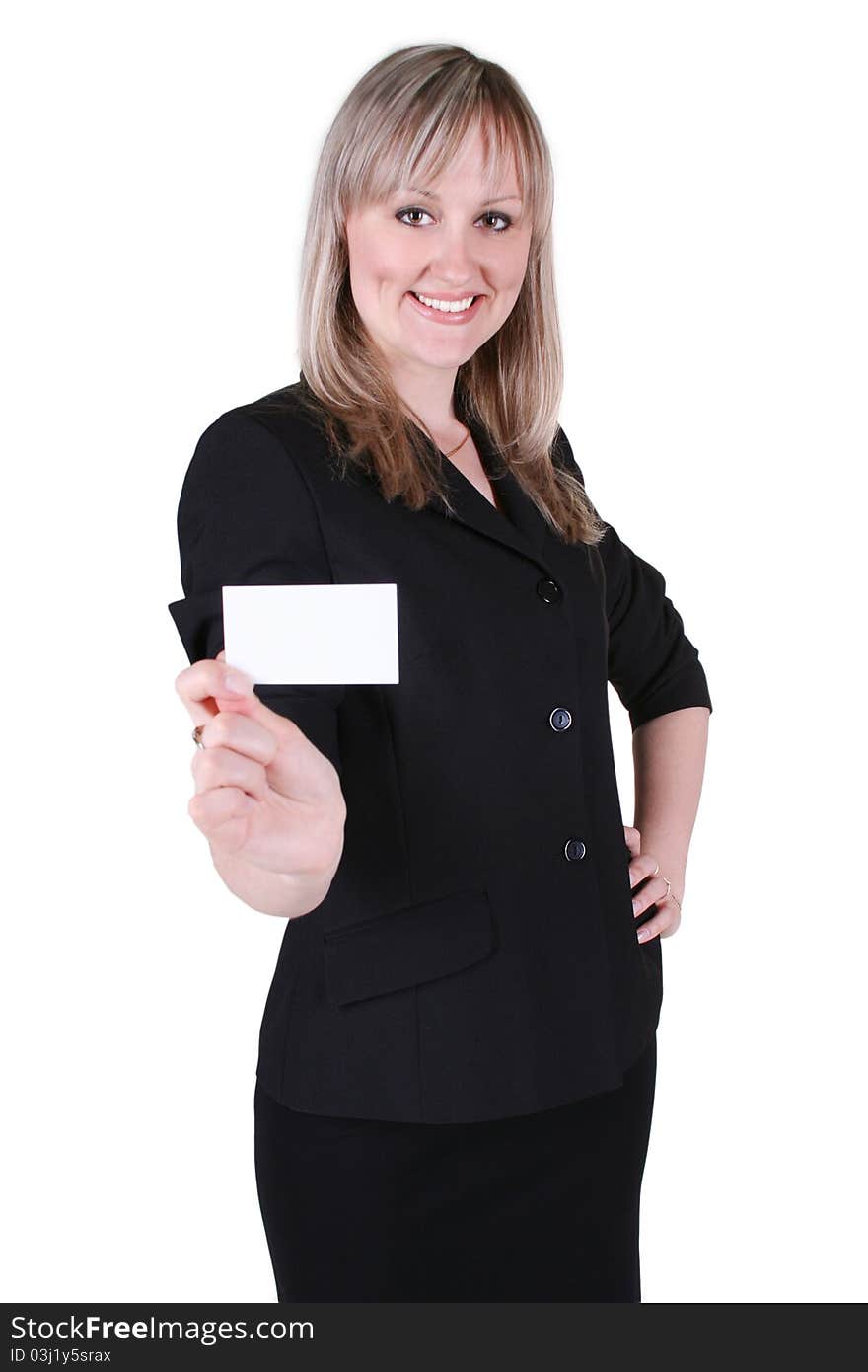 Businesswoman With A Business Card