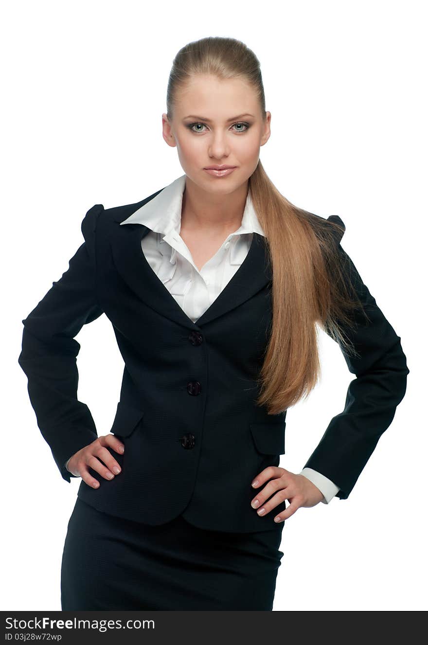 Young woman on an isolated background