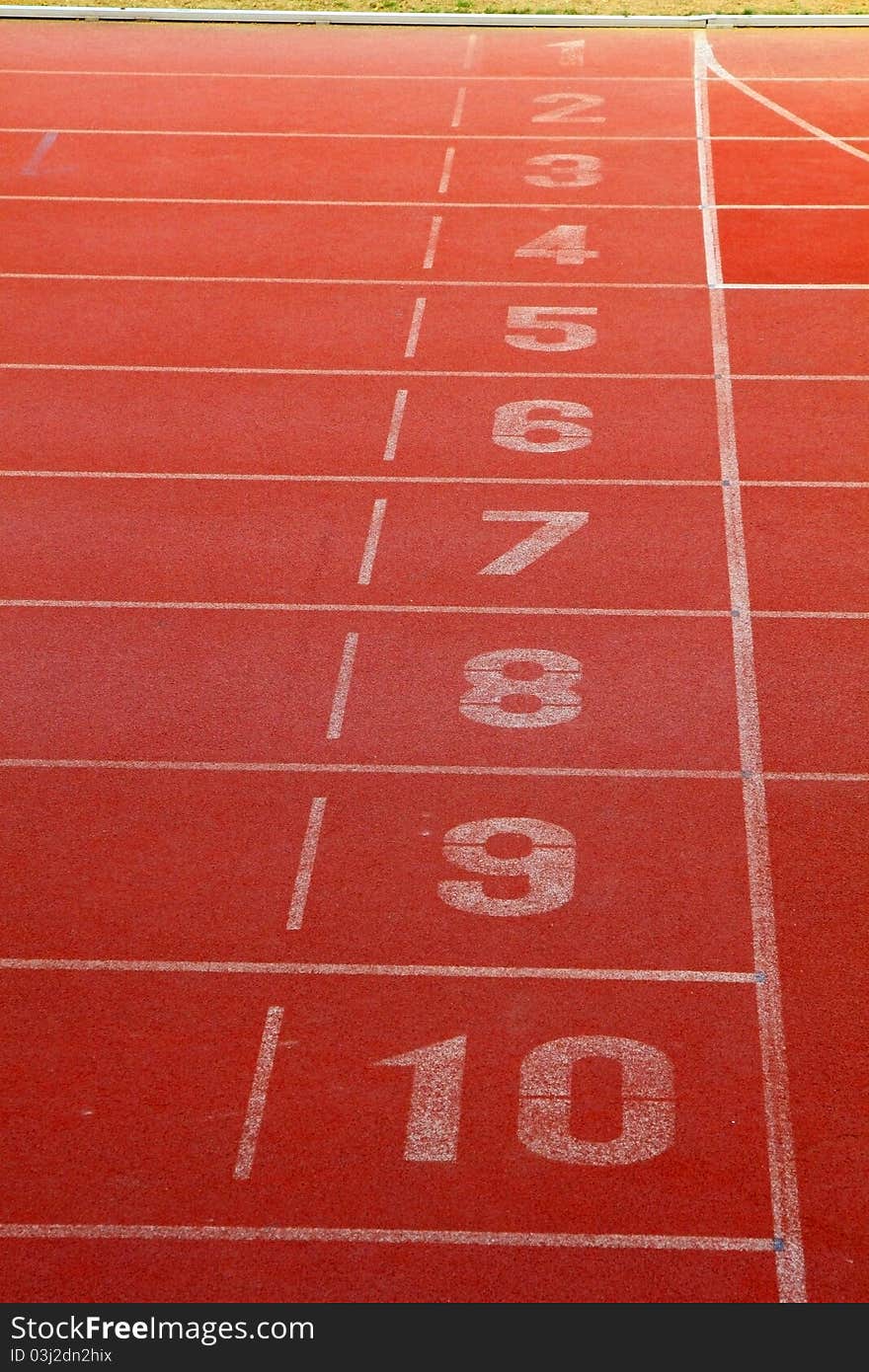 Running track lanes for athletes