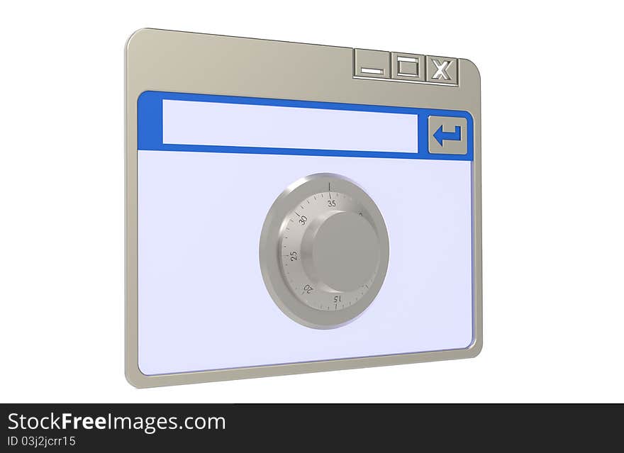 Browser window with combination lock. Browser window with combination lock.