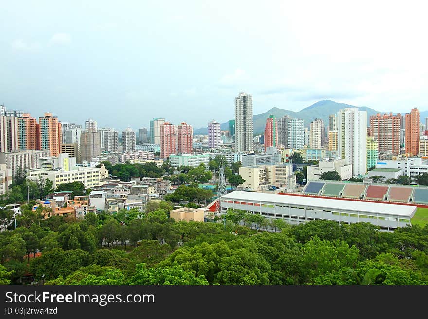 Yuen Long district in Hong Kong at day time