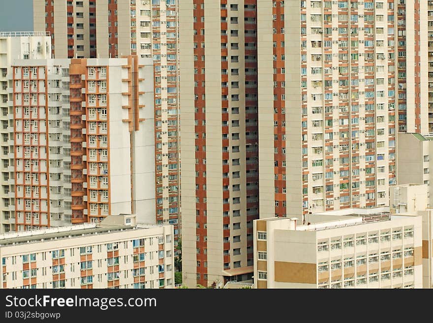 Packed Hong Kong apartment blocks