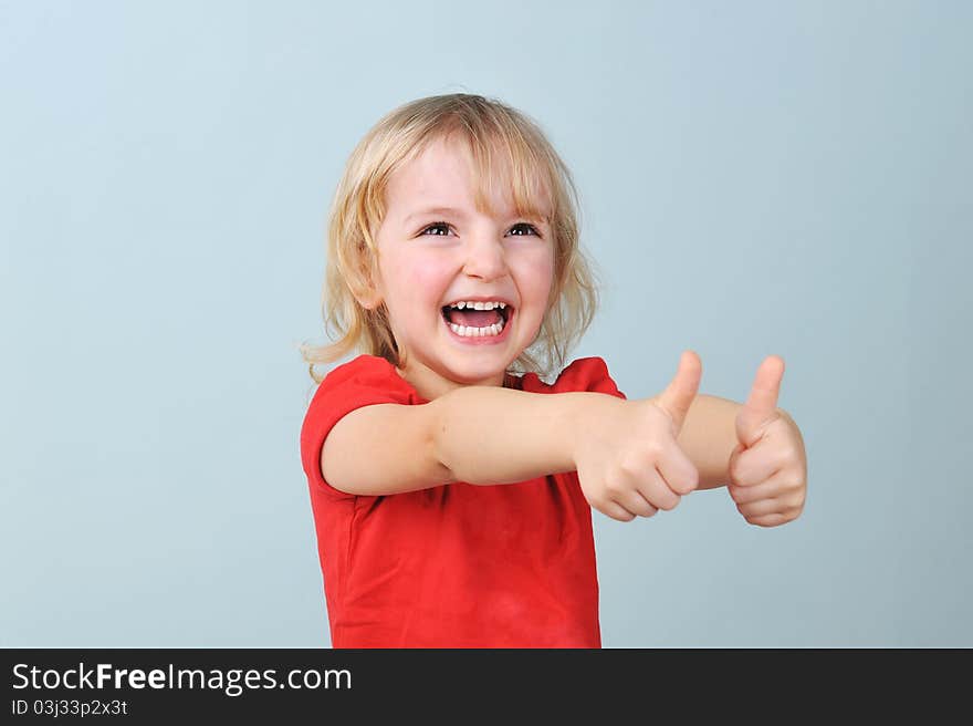 Portrait of lovely blond little girl