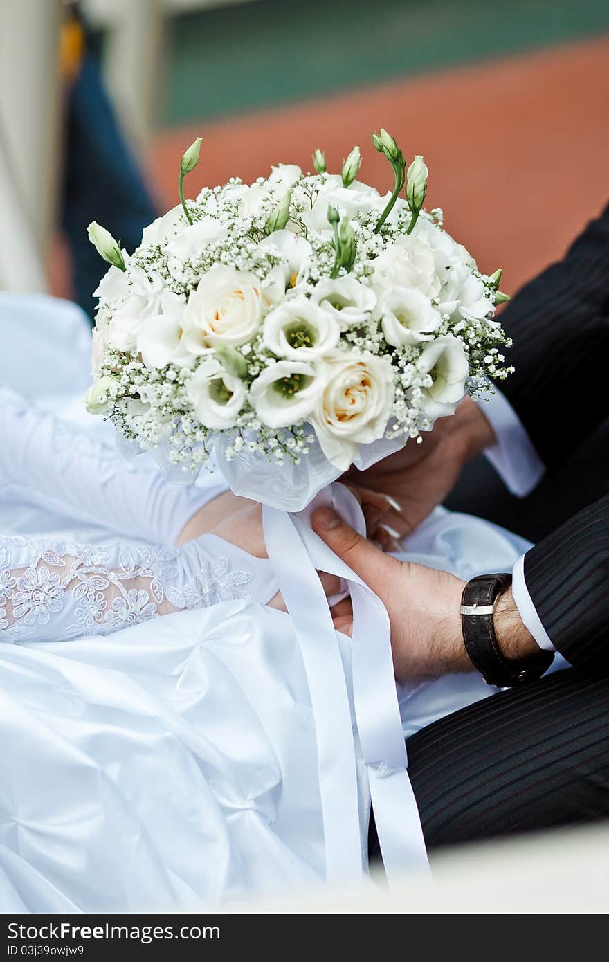 Close up of wedding bouquet