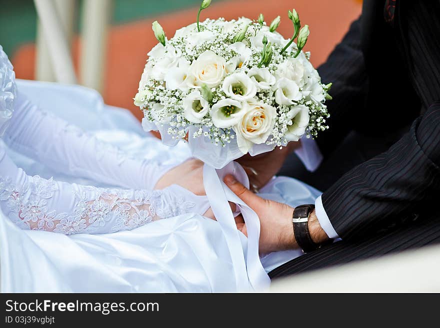 Close up of wedding bouquet