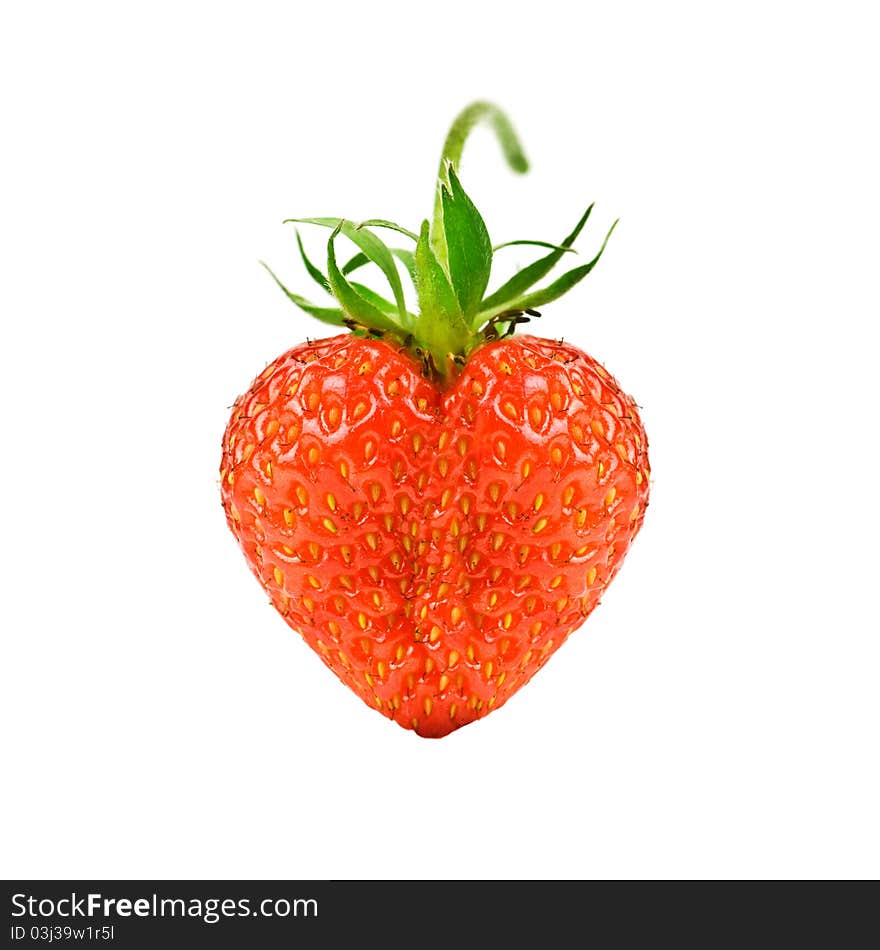 Strawberry heart isolated on white background