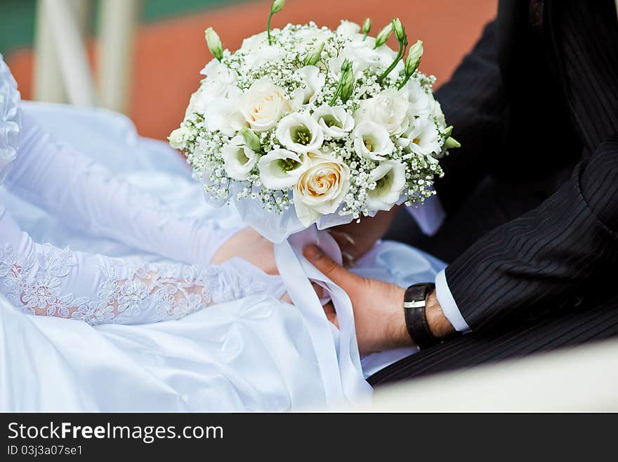 Close up of wedding bouquet