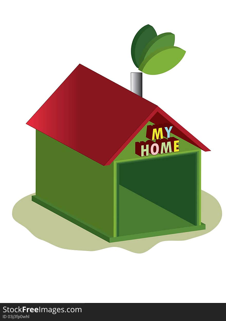 My home ,ecology home 3d icon.