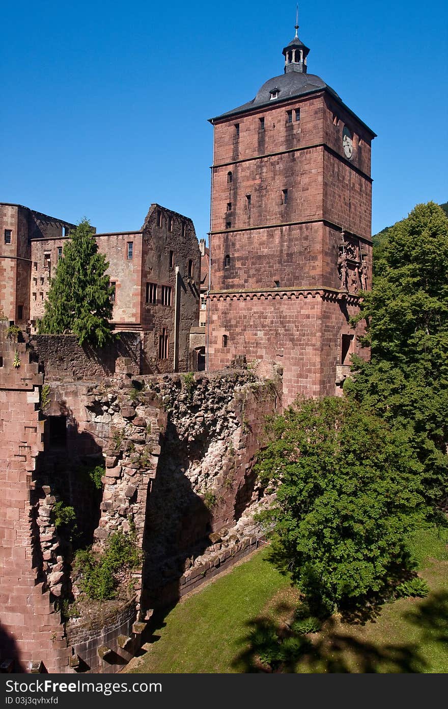 Detail of the Heidelberg Castle in Heidelberg, Germany