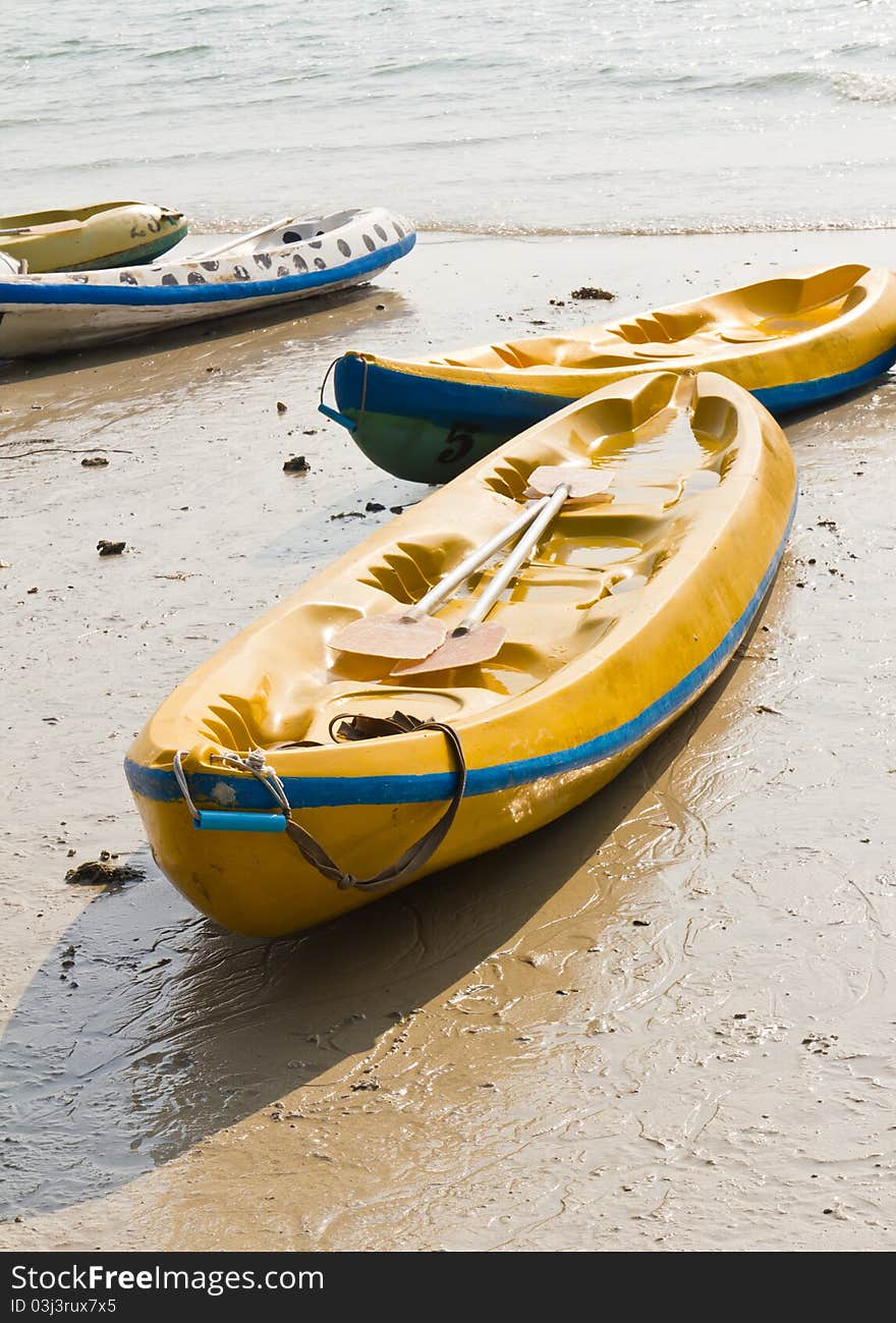 Old Colourful kayaks