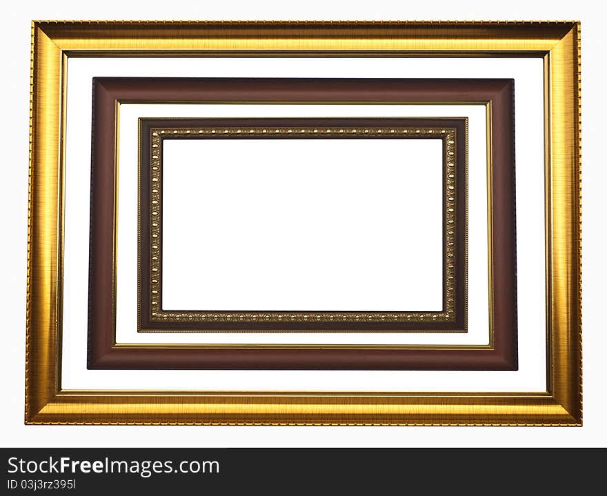 Picture frame, wood plated, white background