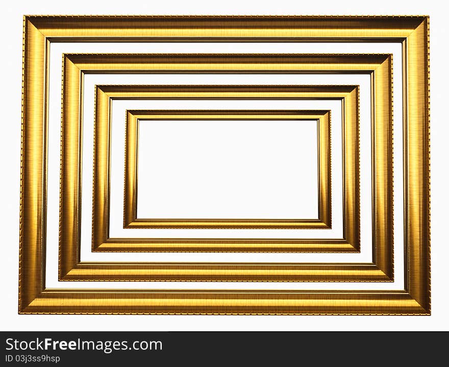 Picture frame, wood plated, white background