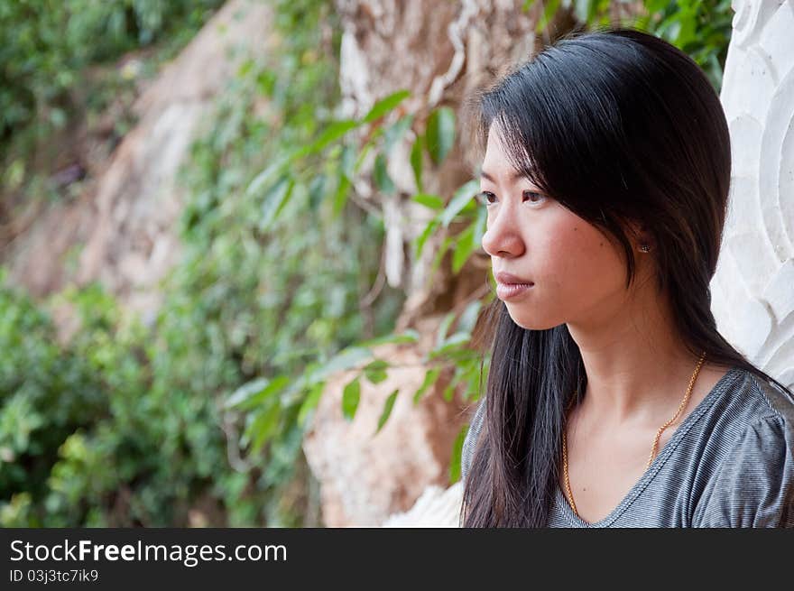 Portrait of a beautiful girl on vacation