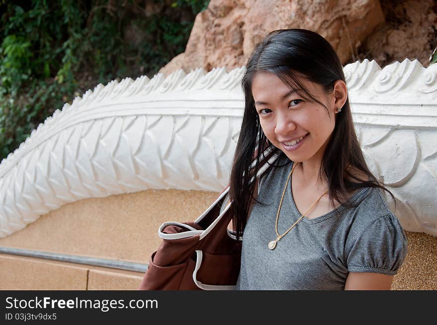 A picture of a beautiful smile girl on travel