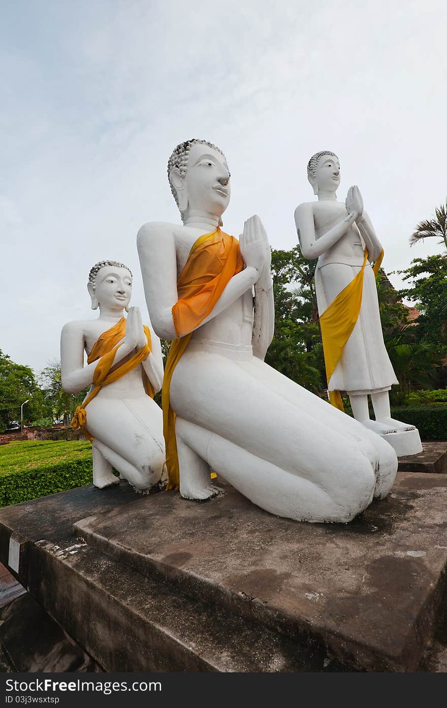 Buddha images in Ayuthaya Thailand