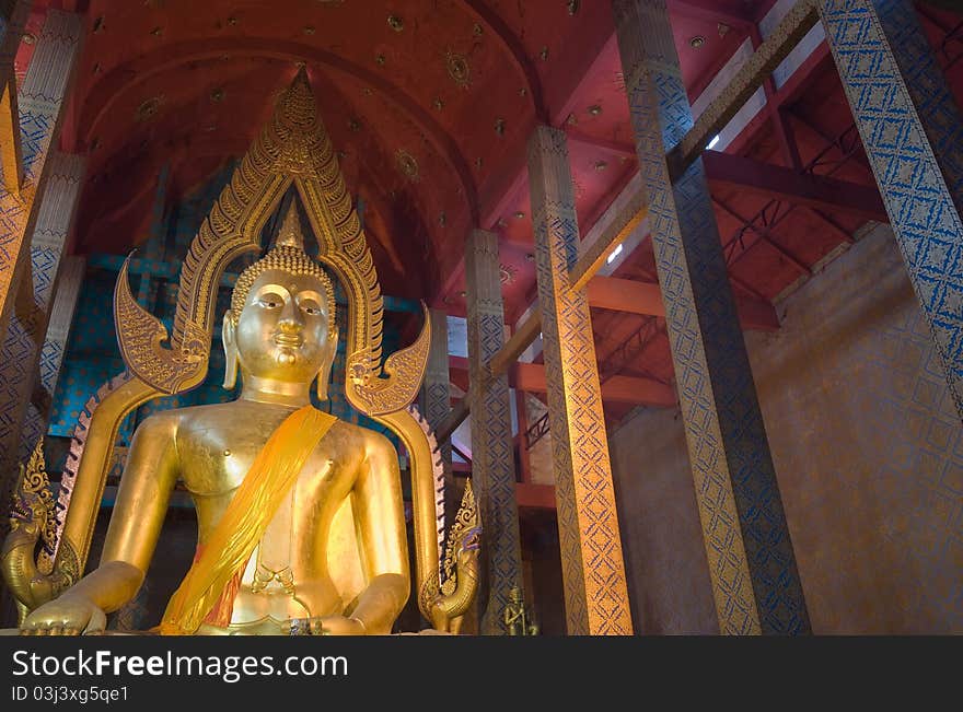 Golden Buddha statue.