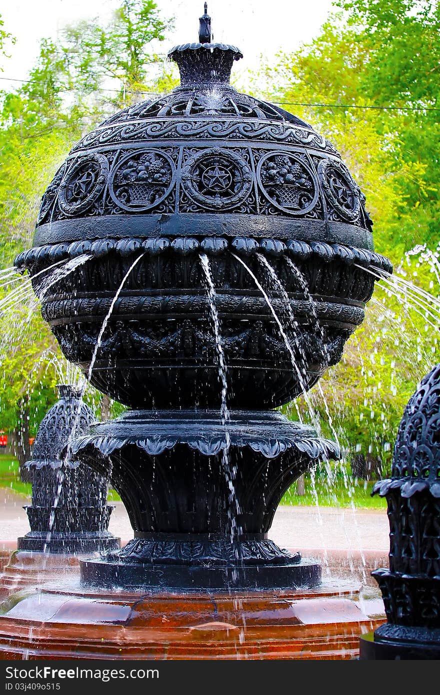 Fountain in garden