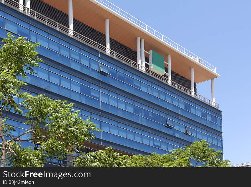 Facade of a modern building in Marseille La Joliette