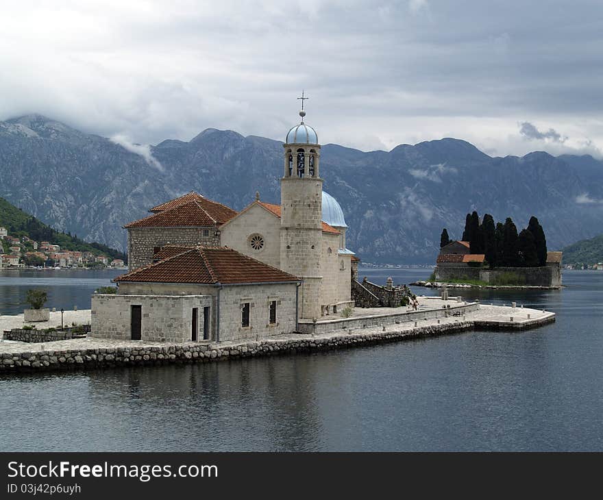 Gospa Od Skprjela and Sveti Djordje islands. Kotor bay, Montenegro. Gospa Od Skprjela and Sveti Djordje islands. Kotor bay, Montenegro