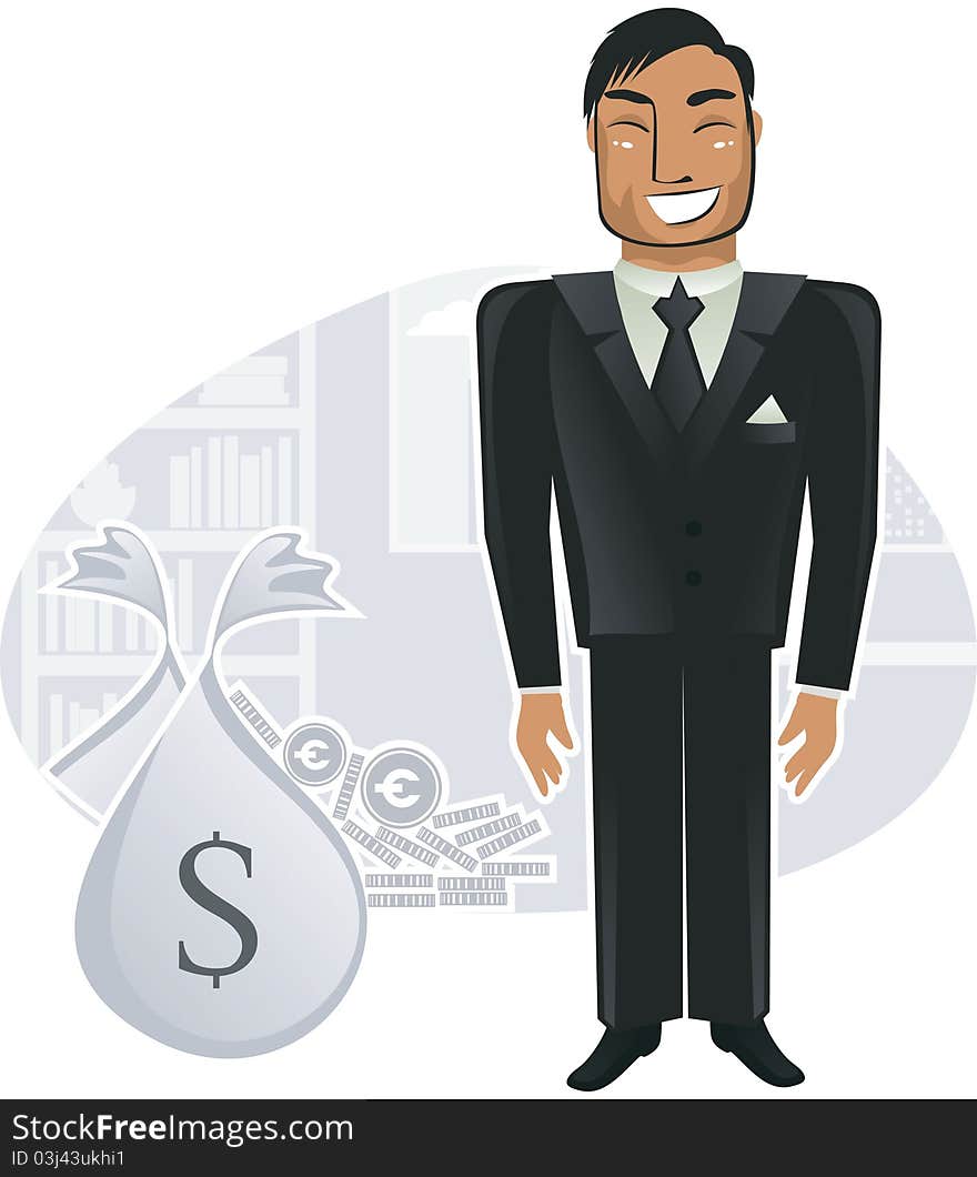 Rich Worker In The Office (vector)