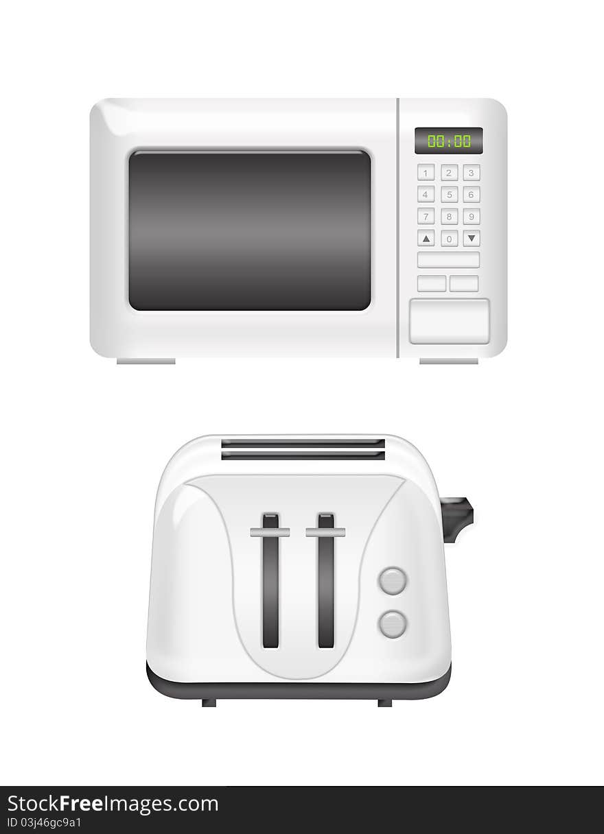 Microwave and toaster