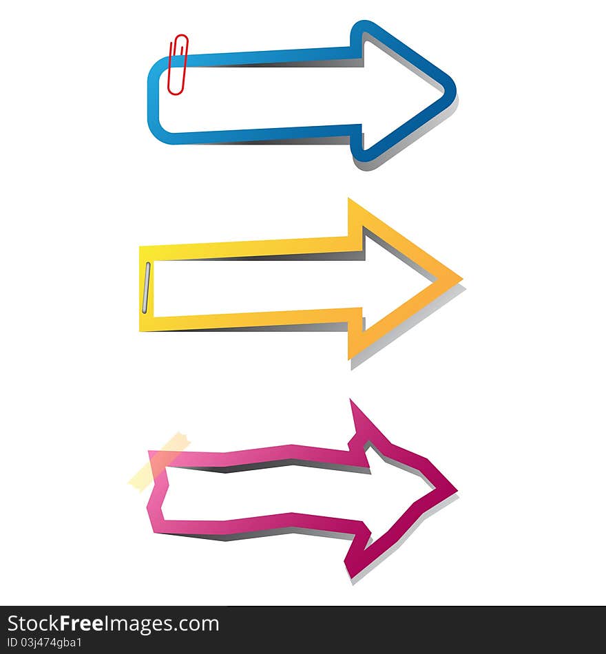 Set of colored arrows