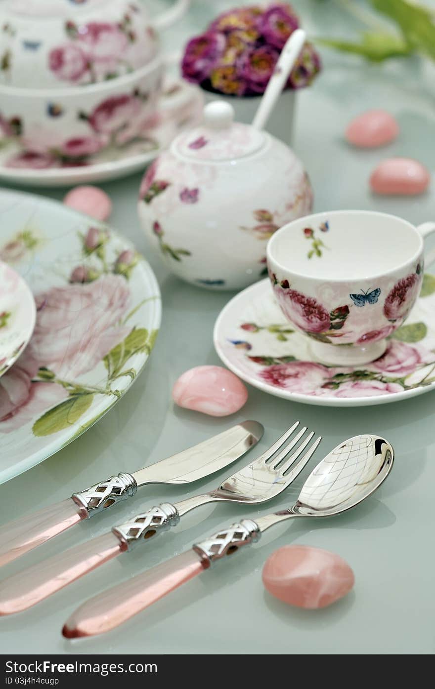 Beautiful tea and coffee setting. Beautiful tea and coffee setting