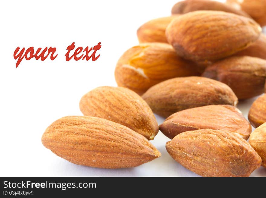 Almonds isolated on a white background