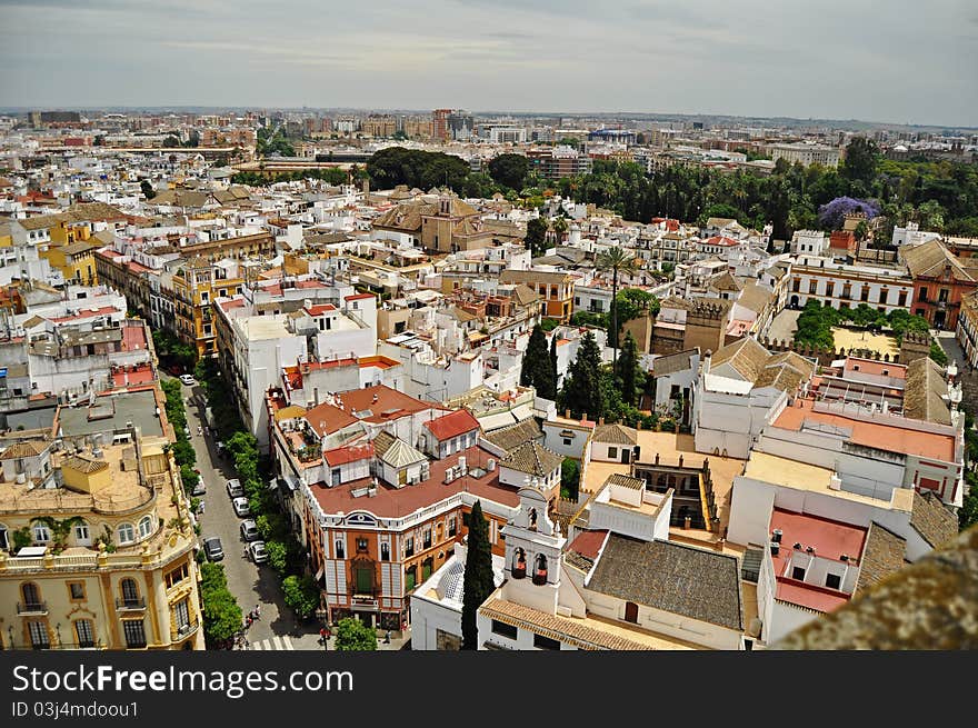 Panorama Of Central Seville Spain