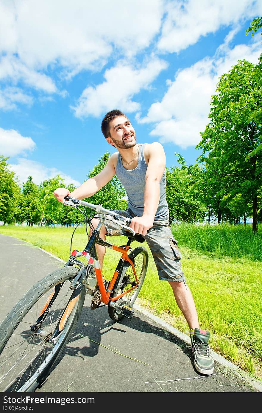 Young man cyclist